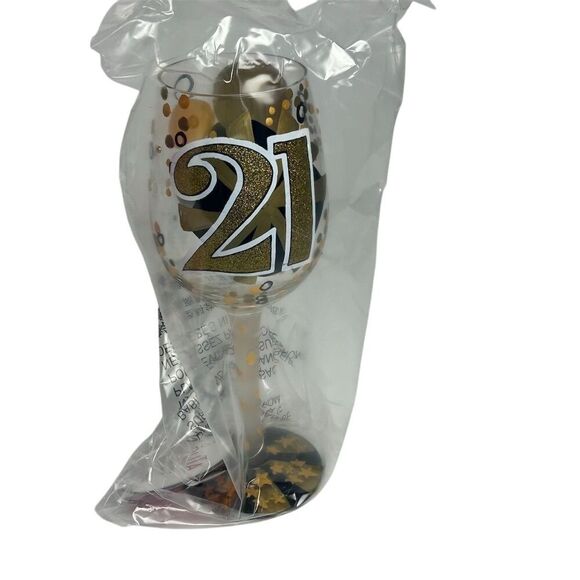 Lolita "21 & Having Fun" Hand-Painted Wine Glass 15 oz Birthday Gift - Picture 10 of 13